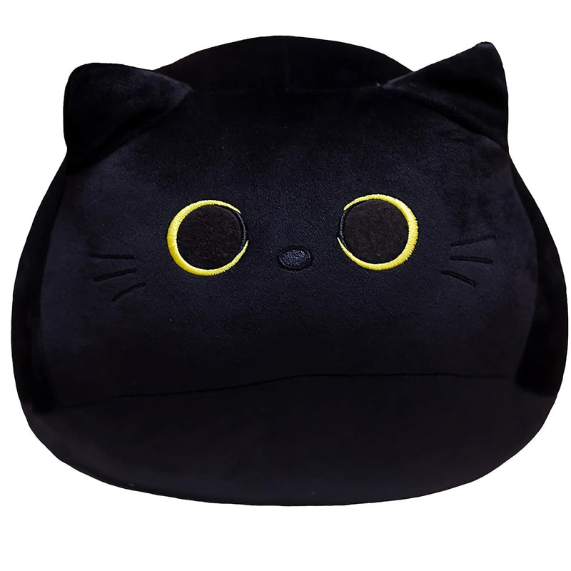 10'' Cute Black Cat Plush Toys, Soft Cat Pillow Squishy Plushies, Cat Stuff