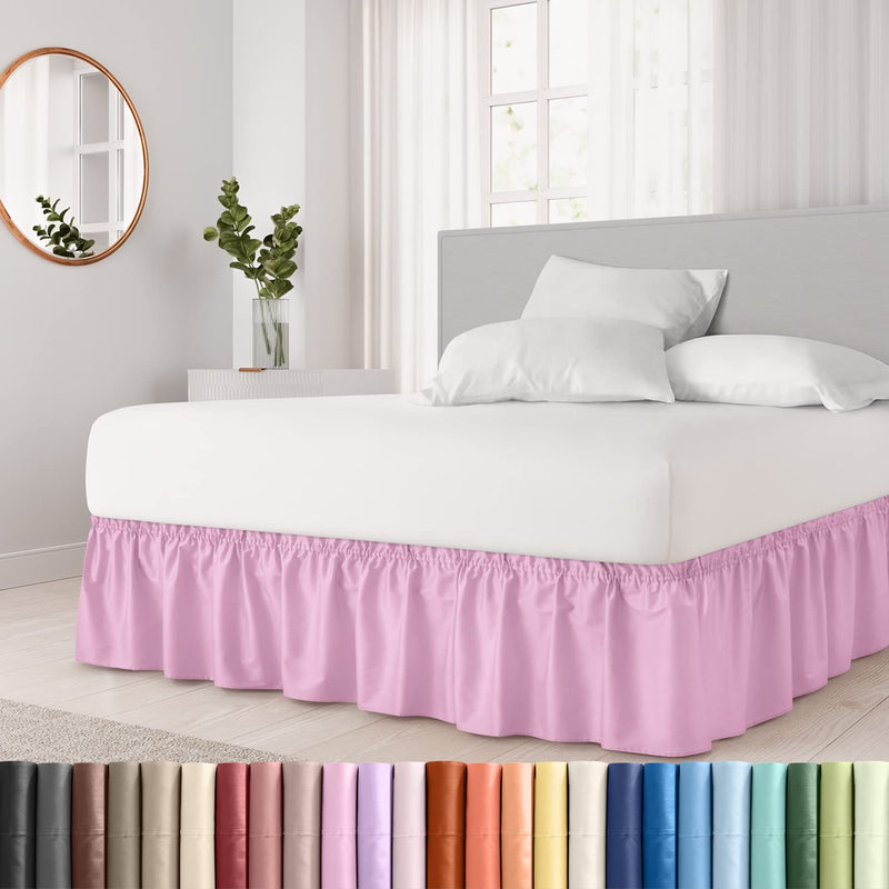 Ruffled Light Pink Twin Bed Skirt – Hotel-Quality Ruffles For Twin Beds With 2