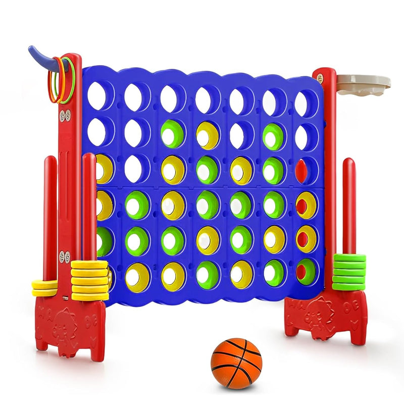 Giant 4 In A Row, Jumbo 4 To Score Giant Game/Basketball Hoop, Ring Toss, Q