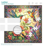 1000 Piece Vintage Hummingbird and Flower Puzzle for Adults