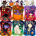 30 Sheets Halloween Make-a-Face Stickers, 6 DIY Designs for Kids & Party Favors