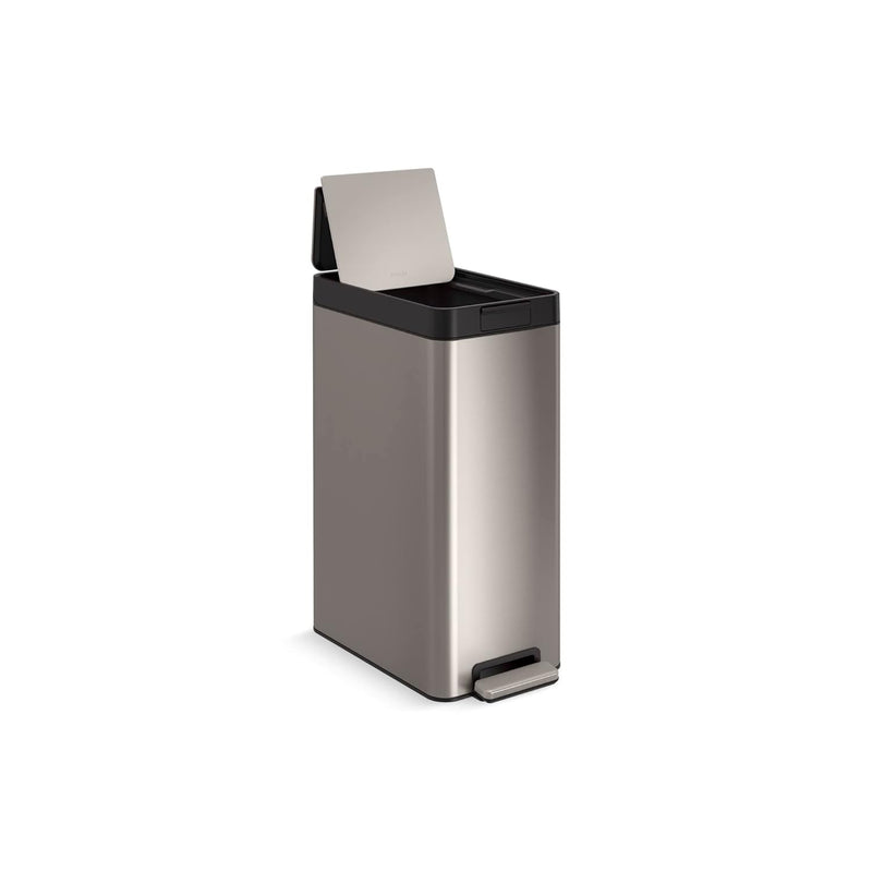 23826-St 13 Gallon Elongated Hands-Free Step Can, Trash Can With Soft-Close And