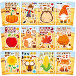 48 Sheets Fall Make-a-Face Stickers, 12 Designs for Kids & Party Favors