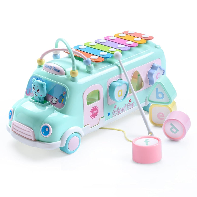 Baby School Bus Xylophone Toy For Toddlers 1 3, Baby Musical Bus Toys For 1