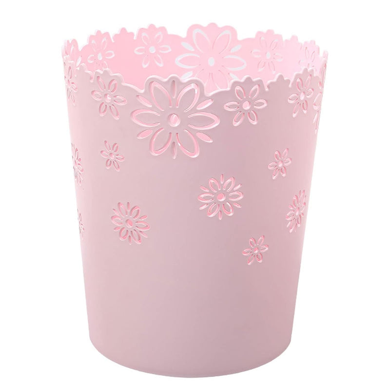 Wastebasket, Hollow Flower Shape Plastic Lidless Wastepaper Baskets Trash Can -