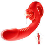 Sex Toys For Women – Licking Tongue Vibrator With 10 Thrusting & 10 Licking Modes, Internal Sliding G Spot Vibrator For Dual Clitoral & G-Spot Stimulation, Soft Silicone Adult Toys For Women