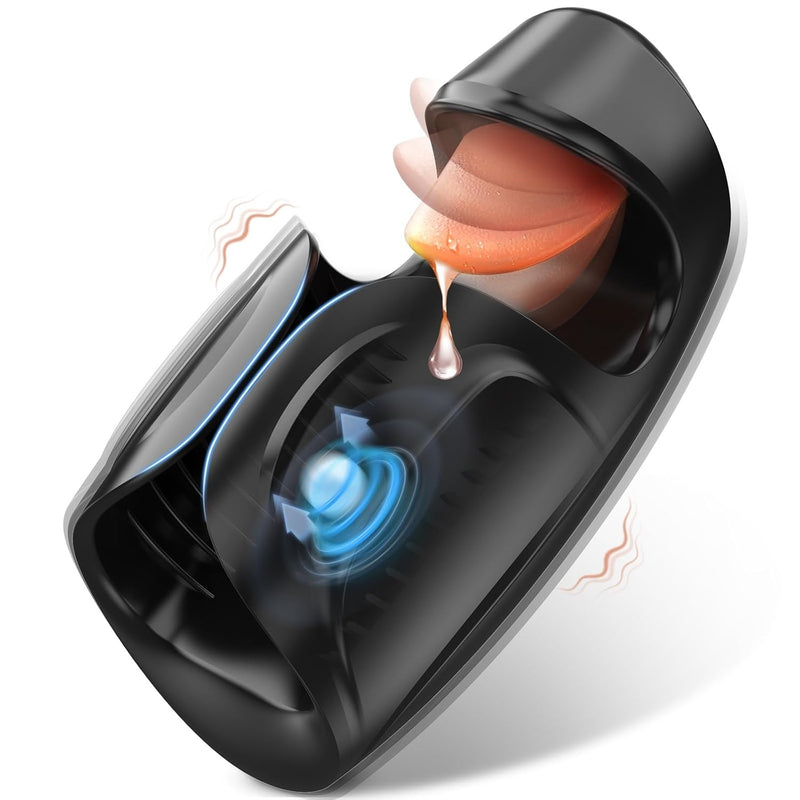 Male Sex Toys For Men - Male Masturbator Penis Training Vibrator, 10 Tongue-Licking & Tapping & Vibrating Sex Toy Male Stroker Trainer, Mens Sex Machine Masturbators Adult Sex Toys & Game