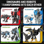 Transforming Robot Dinosaur - 4-In-1 Stem Toy, 11 Shapes Transforming Toys For Kids, Ages 5-10, Black