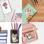 Kawaii Corgi Diamond Art Sticker Kit with Holographic Gems for Kids