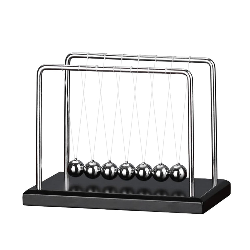Newton'S Cradle With 7Balls 9Inch Wooden Base Balance Ball Office Decoratio
