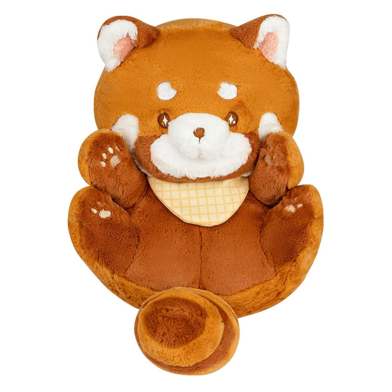 11.8'' Kawaii Red Panda Stuffed Animal Plush Pillow Toy With Detachable Scarf