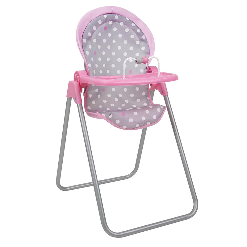 Crew: Cotton Candy Pink: Foodie Doll Highchair Pink, Grey, Polka Dot For Do
