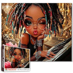 1000 Piece African American Girl Jigsaw Puzzle for Adults, Hip Hop Jazz Art