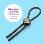 Again And Again Cock Ring - Adjustable Silicone Penis Ring - Lasso Style - Waterproof - Black