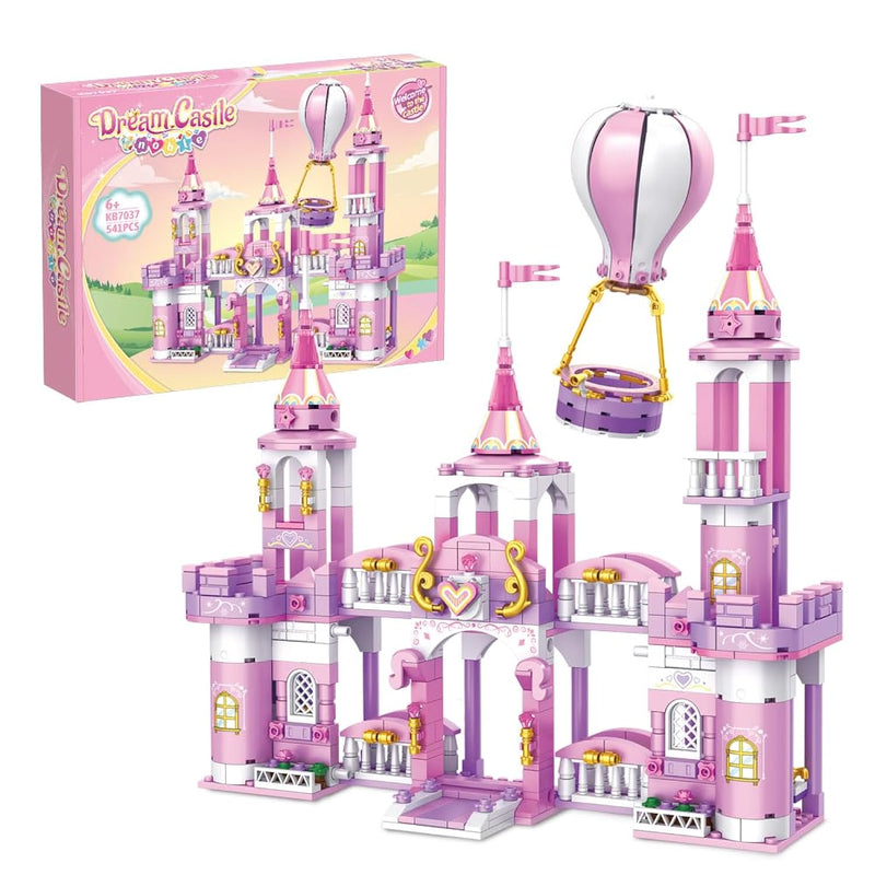 Princess Castle Girls Building Blocks Toys 541 Pieces Multi Shaped Pink Cas