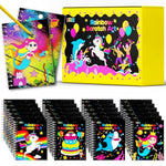 Rainbow Scratch Art Party Favors Notebooks for Kids 4-10, 24 Pack