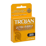 Stimulations Ultra Ribbed Lubricated Condom, 3 Count