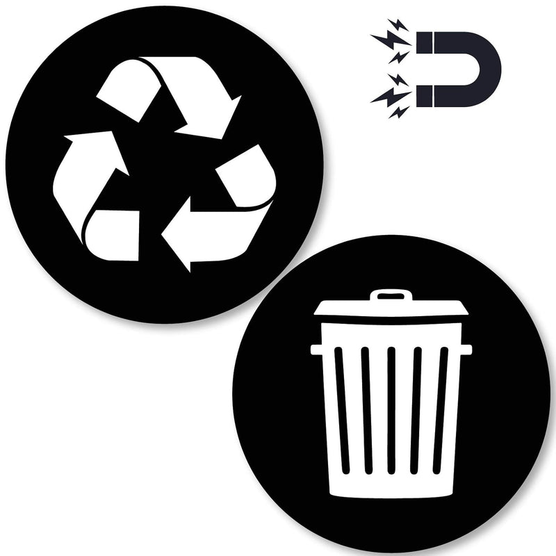 Recycle And Trash Logo Stickers - Organize Trash - For Metal Or Plastic Garbage