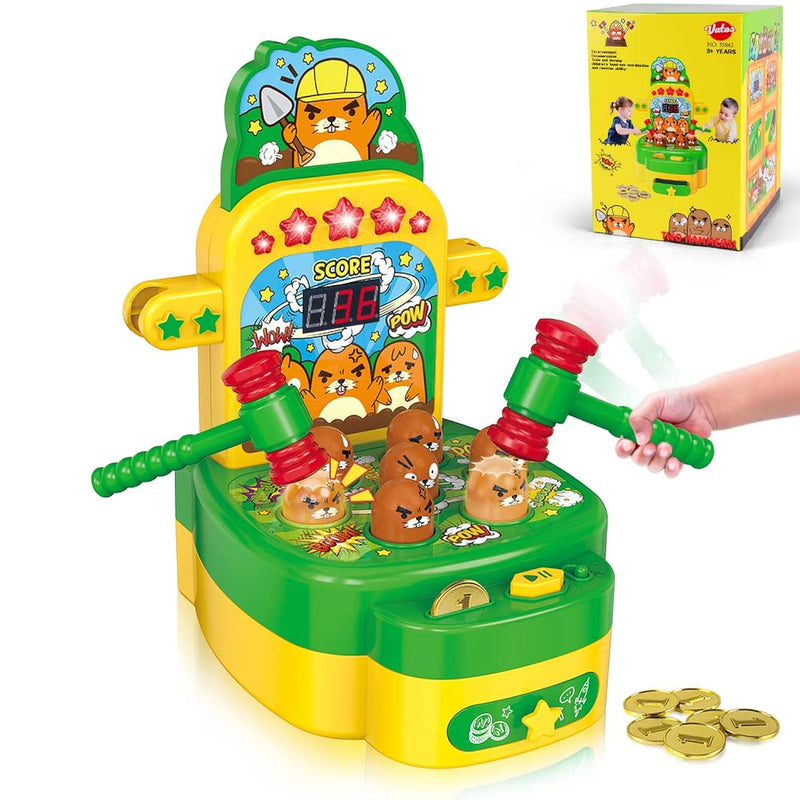 Whack Game Mole, Mini Electronic Arcade Game With 2 Hammers, Pounding Toys