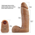 Wearable Penis Sleeve Silicone Hollow Dildo With Harness Pants: Realistic Penis Enlarger Sleeve Men Penis Sheath Adult Sex Toy