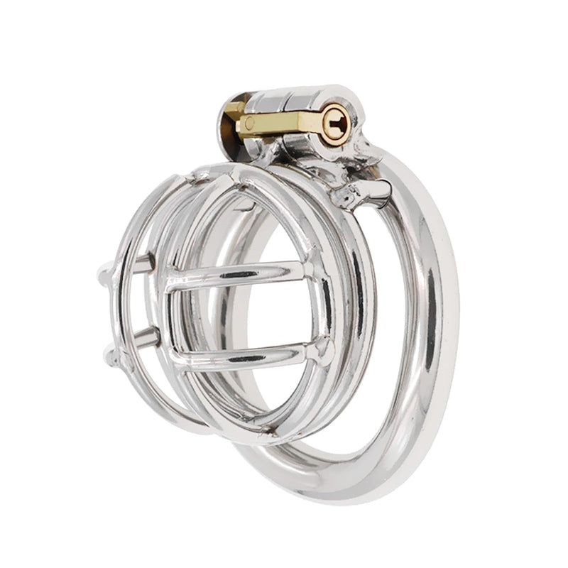 Ergonomic Design Chastity Device Male Chastity Device Stainless Steel Cock Cage Penis Ring Adult Game Sex Toy Chs163?1.77 Inch / 45Mm?