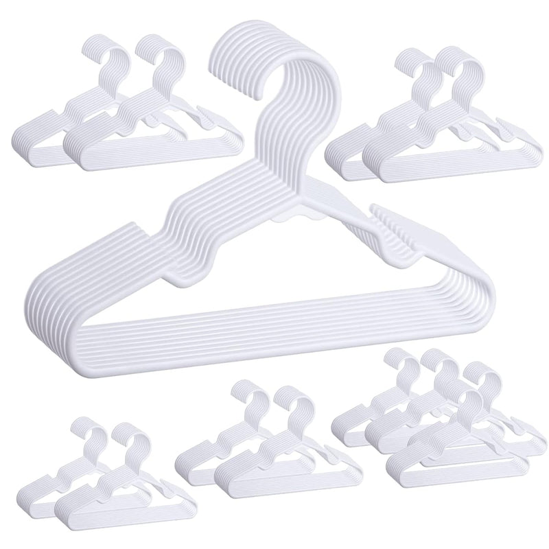 120 Pack White Plastic Non-Slip Baby Hangers, Heavy Duty, Flexible, Slim
