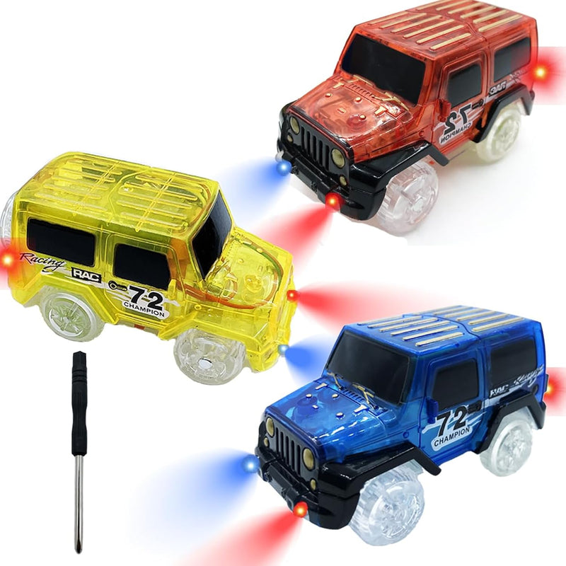 Tracks Cars Replacement With Led Light Glow Car Toys, Glow In The Dark, Rac