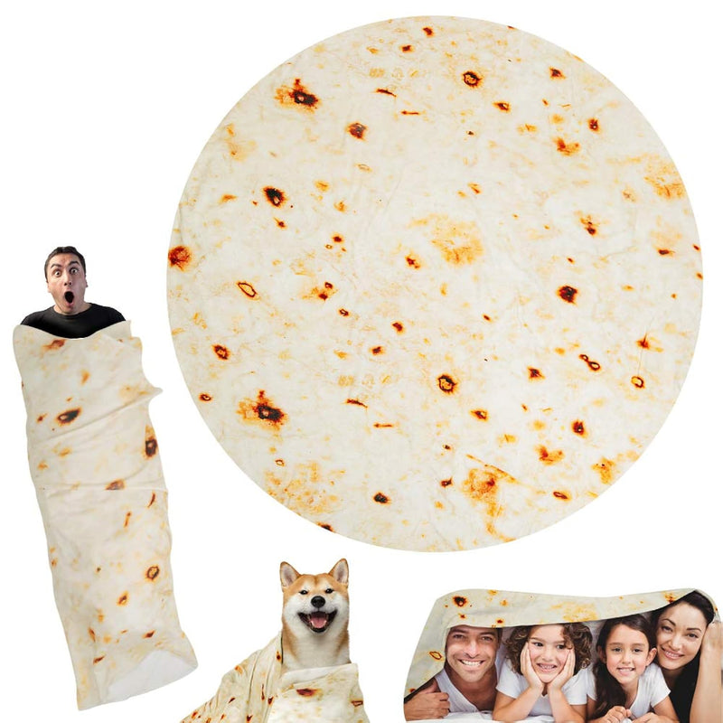 Tortilla Blankets Unique Gifts For Women/Men/Adult/Boys/Girls/Kids/Pets,Round