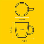 Savor Double Wall Insulated Glasses Espresso Mugs (Set of 2) - 5.4-Ounces