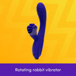 Rotating Rabbit Vibrator For Women | Silicone Vibrating Dildo G Spot Personal Massager | 9 Powerful Vibration Modes | Spinning Clitoral Stimulator | Adult Sex Toys & Games For Couples