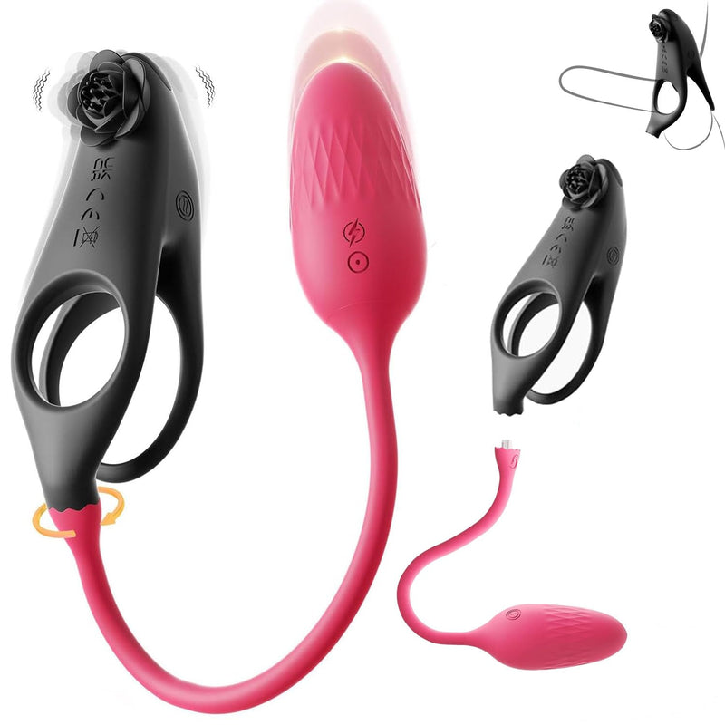 Sex Toys,Unprecedented Unique Design Adult Sex Toys,Vibrating Cock Penis Ring Remote Control G Spot Vibrator Sex Toy For Couple Clitoral Stimulation For Women Anal Toys Rose Shaped