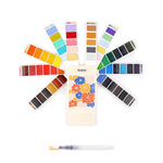 Portable Watercolor Paint Set with 56 Colors, Water Brush, and Palette