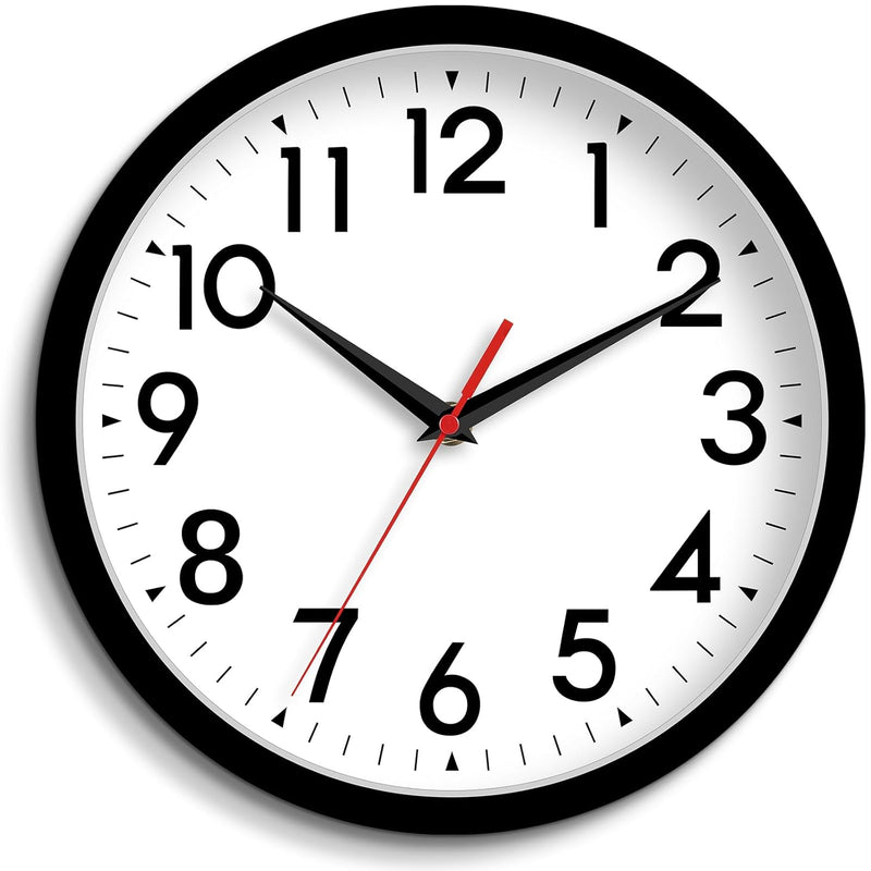 Wall Clock, Analog Clock 10 Inch, Silent Non-Ticking Wall Clocks Battery Opera
