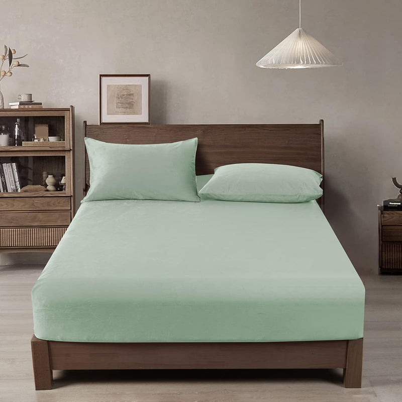 Truly Velvet Fitted Sheet Twin Size, 1 Pack Luxury Super Soft Cozy Comfy Bed S