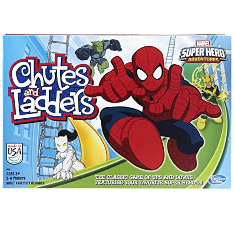 Marvel Spider-Man Chutes and Ladders Board Game for Kids Ages 3+, 2-4 Players