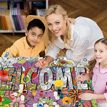 Giant Mandala Coloring Posters 50" x 25" Jumbo Welcome Mandala Coloring Posters for Kids