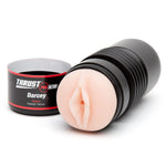 Thrust Pro Ultra Darcey Male Masturbator Cup - 7 Inch Realistic Textured Vagina With Adjustable Suction Control - Self Pleasure Sex Toys For Men - Waterproof - Flesh Pink