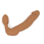 Stout Silicone Strapless Strap-On, Harness-Free Double Dildo (Without Vibrator) Thick Size: 5.75 X 1.75 Inches In Cocoa Tan