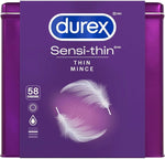 Sensi-Thin Ultra-Thin Condoms – 58 Count Box for Enhanced Comfort & Sensation