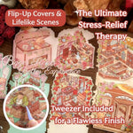 4 Pcs Foldable 3D Sticker Scene Kits with Tweezers, Build Your Bear Dreamhouse