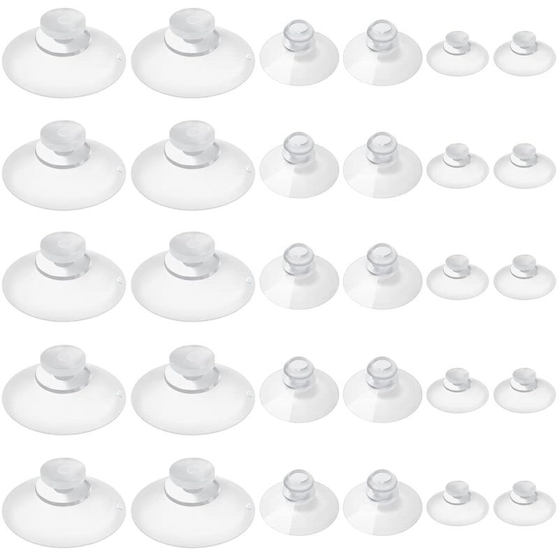 30 Pieces 3 Sizes Clear Suction Cups For Glass, Without Hooks, Plastic Sucker Fo