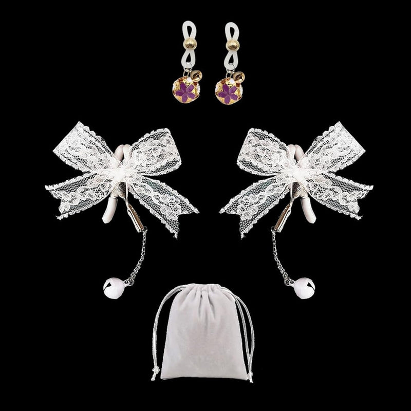 Bow Bells Nipple Breast Clamps Clips Nipple Noose Non Piercing Nipple Rings Body Jewelry For Sex Pleasure