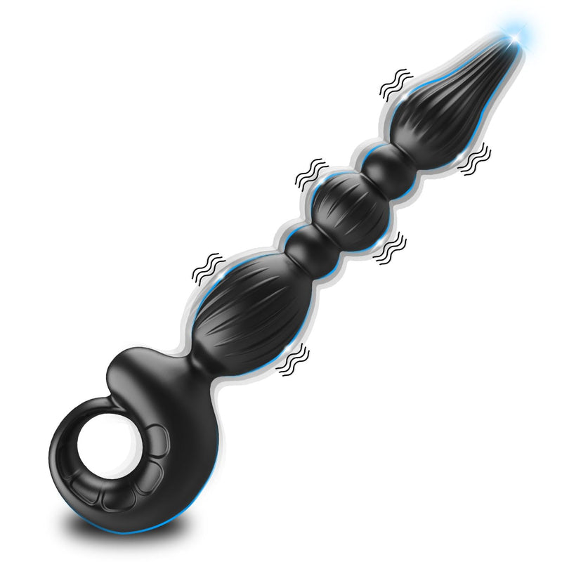 Anal Beads Prostate Vibrator For Men - Adult Sex Toys Butt Plug Vaginal G Spot Prostate Massager With 10 Vibrating Modes & Pulling Ring, Rechargeable Waterproof P-Spot Stimulator For Women Couple