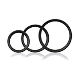 Ringo Pro Lg – Black Silicone Penis Ring 3-Pack – Stretchy, Comfortable Rings For Men – Reusable Couples Toy For Enhanced Performance