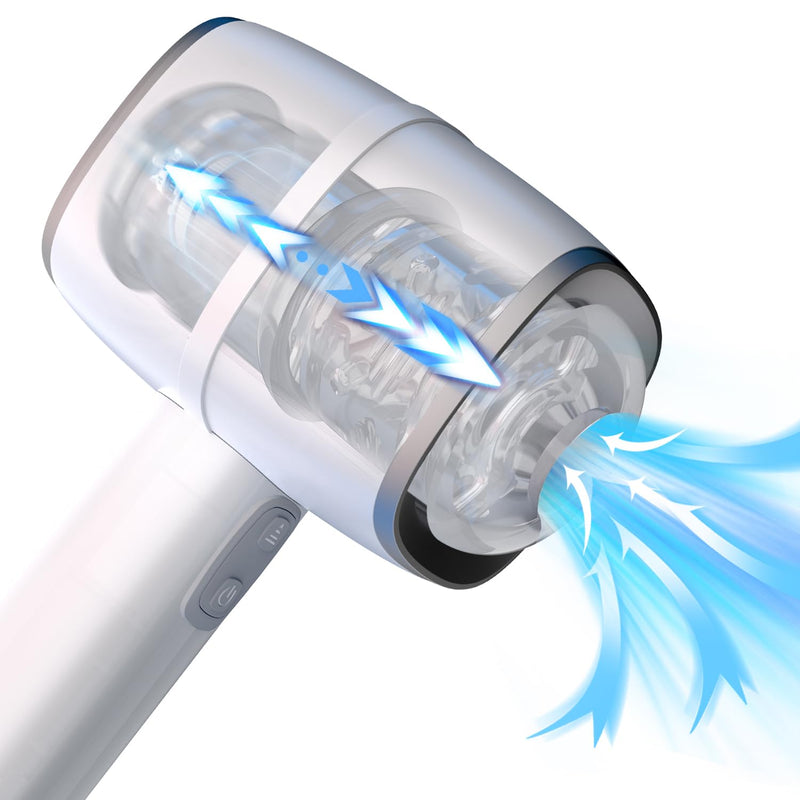 Male Masturbator Adult Sex Toys For Men Stroking Male Sex Toy Double Headed Pressure Switch Key 7 Powerful Thrusting Modes 3D Realistic Vagina, Blowjob Sex Machine