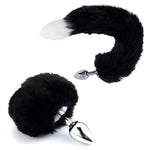 2Pcs/Sex Fox Tail Anal Sex Toys Butt Plugs Anal Plug Sex Toys For Women Man Adult Couples Anal Toys Adult Sex Toys For Couple Anal Training(Black)
