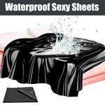 Wet Game Bed Sheets, Waterproof & Oil Resistant Adult Sex Bed Sheets, Waterproof Fitted Play Sheet, Waterproof Bedding Set Sex Toys, Bdsm Messy Play Sex Sheet Bed Cover (Black)