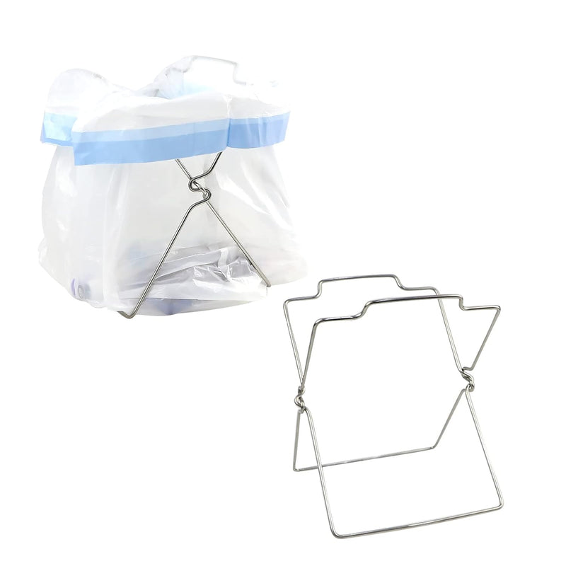 Countertop Folding Trash Bag Holder, Stainless Steel Garbage Bag Support Stand P