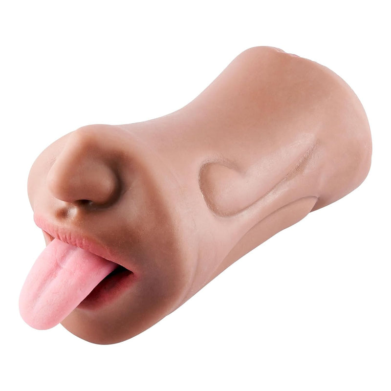 Lifelike Male Masturbator 3D Textured Realistic Pocket Pussy Mouth Vagina Stroker Doll Sex Toy For Men, Brown