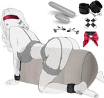 Inflatable BDSM Positioning Pillow with Toy Mount, Bondage Cuffs & Accessories